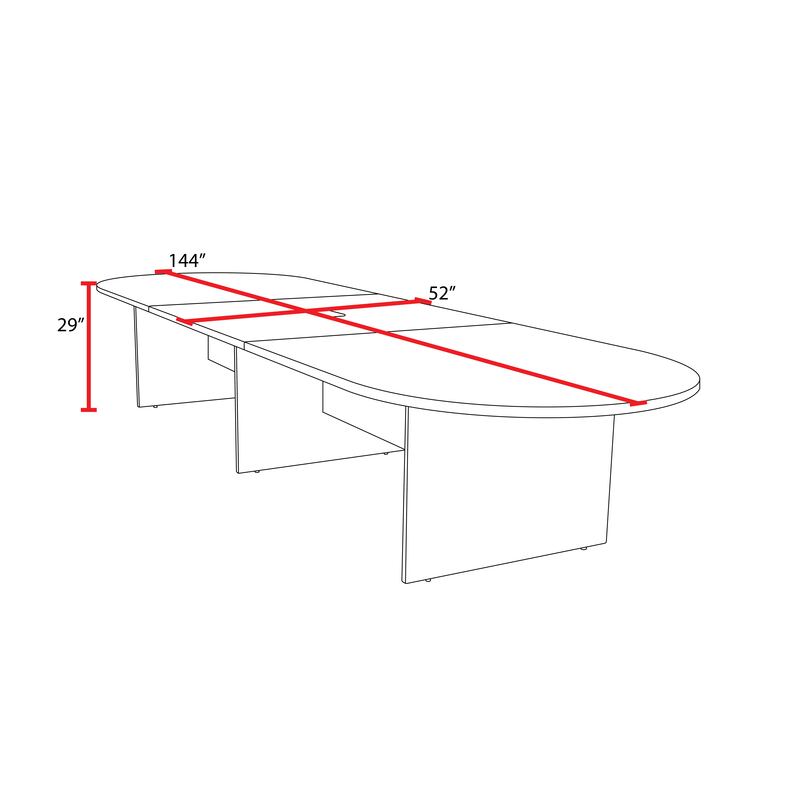Regency Legacy 12 ft. Racetrack Laminate Conference Table with Charging Port - SchoolOutlet