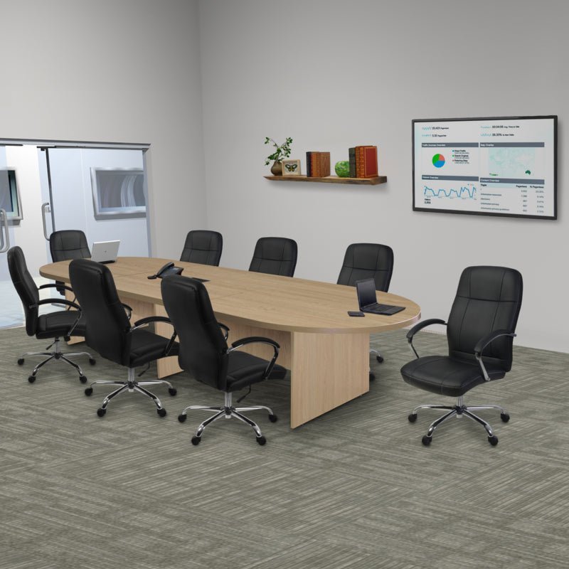 Regency Legacy 12 ft. Racetrack Laminate Conference Table with Charging Port - SchoolOutlet