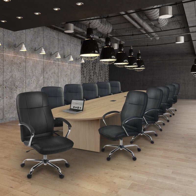 Regency Legacy 16 ft Racetrack Laminate Conference Table with 2 Charging Ports - SchoolOutlet