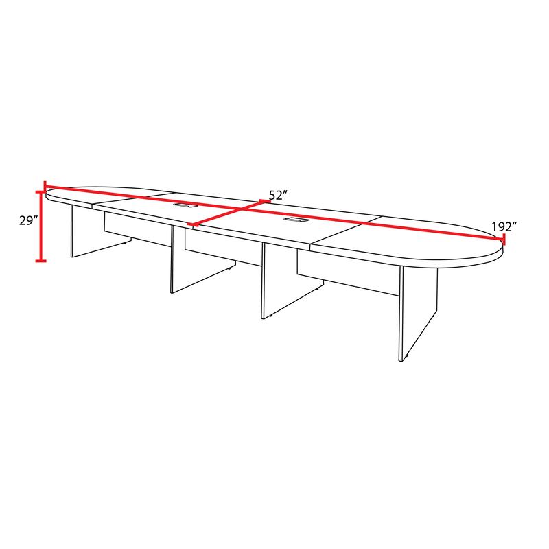 Regency Legacy 16 ft Racetrack Laminate Conference Table with 2 Charging Ports - SchoolOutlet