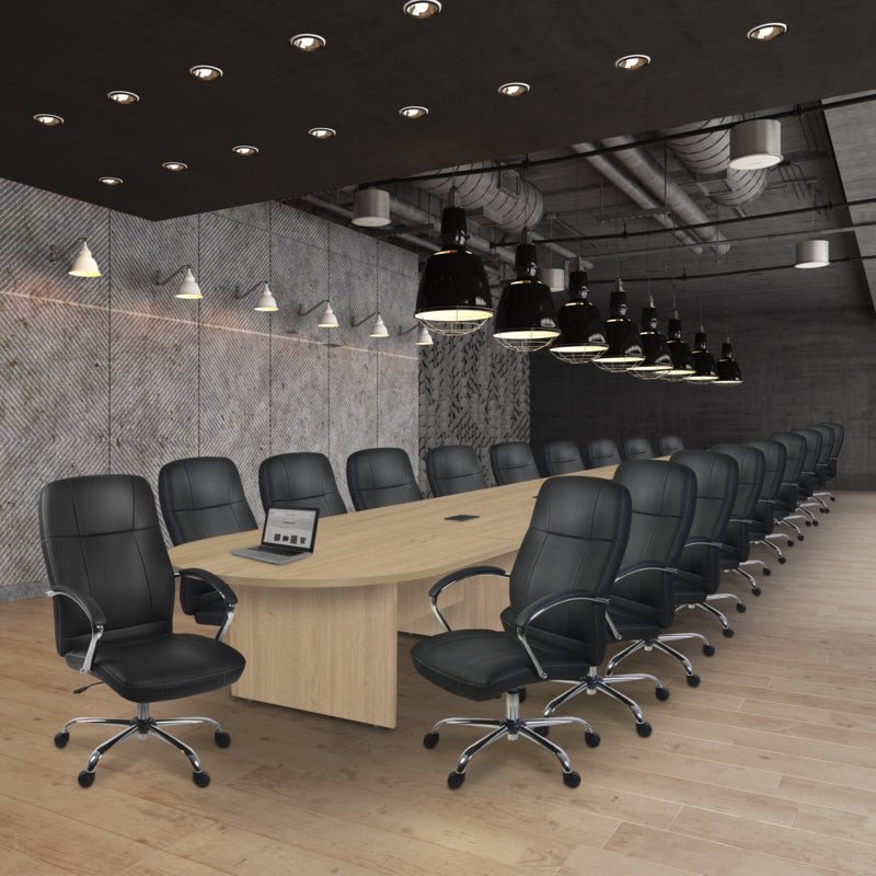 Regency Legacy 24 ft Racetrack Laminate Conference Table with 4 Charging Ports - SchoolOutlet