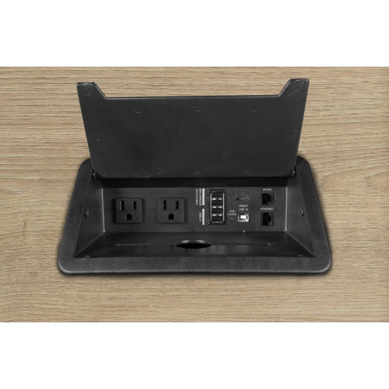 Regency Legacy 24 ft Racetrack Laminate Conference Table with 4 Charging Ports - SchoolOutlet