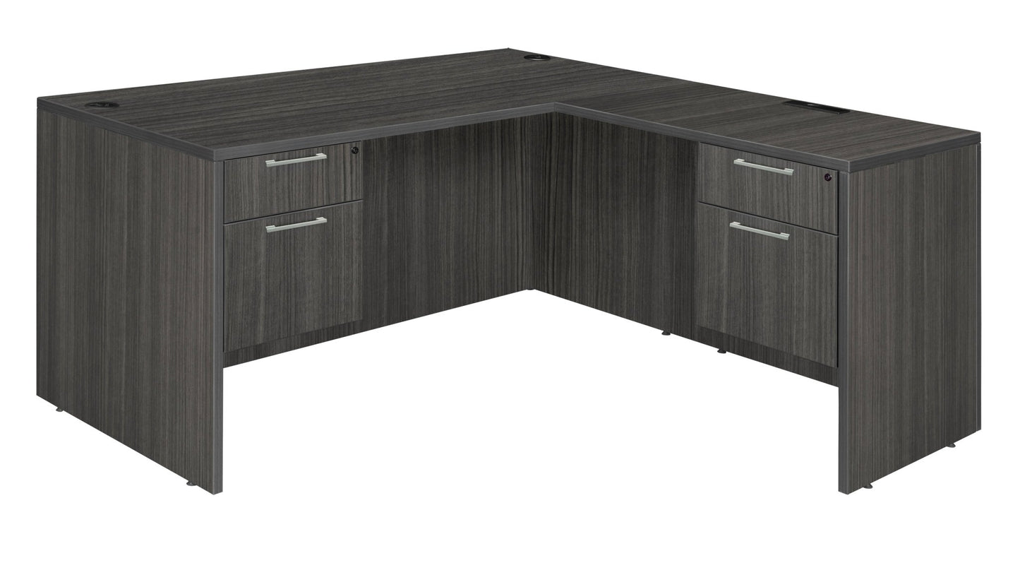 Regency Legacy L Desk with Double Pedestal Drawer Unit Corner Desks and Professional Laminate Finish 60"W x 65"D x 29"H (REG - LLD6030) - SchoolOutlet