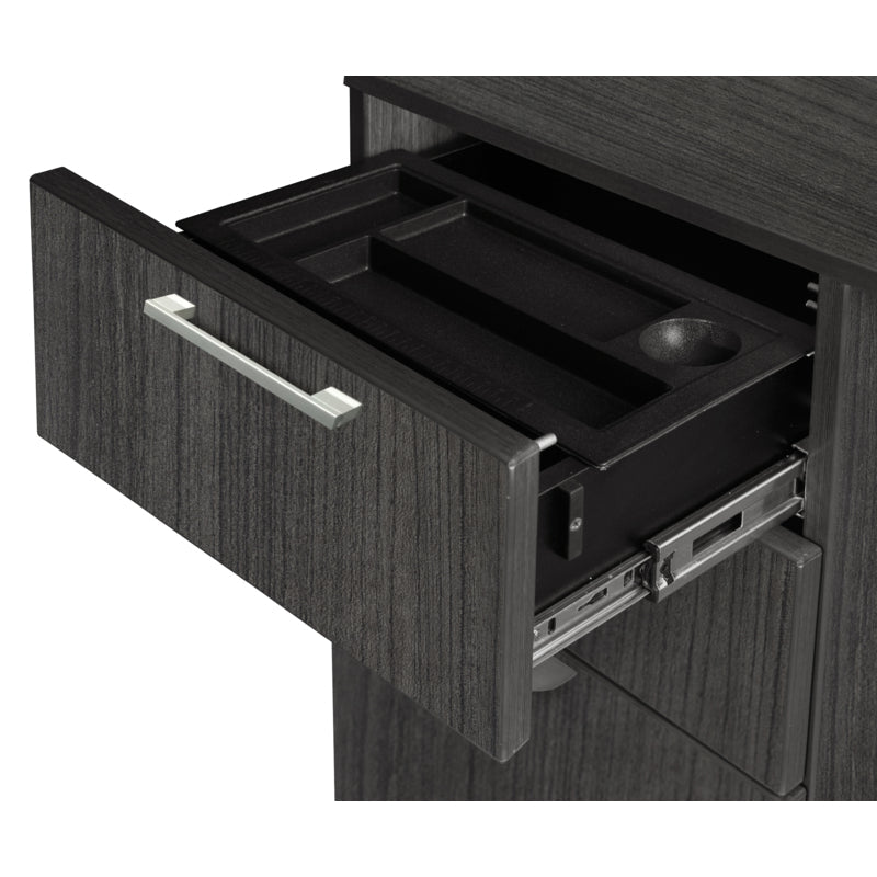 Regency Legacy Professional Series Executive L - Shaped Corner Workstation with Double Pedestal Drawer Unit 66" W x 77" D x 29" H (REG - LLD663047AG) - SchoolOutlet