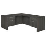 Regency Legacy Professional Series Executive L - Shaped Corner Workstation with Double Pedestal Drawer Unit 66