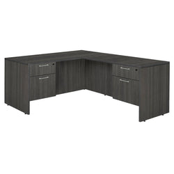 Regency Legacy Professional Series Executive L-Shaped Corner Workstation with Double Pedestal Drawer Unit 66" W x 77" D x 29" H (REG-LLD663047AG)