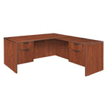 Regency Legacy Professional Series Executive L - Shaped Corner Workstation with Double Pedestal Drawer Unit 66