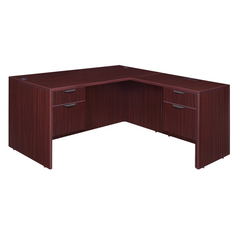 Regency Legacy Professional Series Executive L - Shaped Corner Workstation with Double Pedestal Drawer Unit 66" W x 77" D x 29" H (REG - LLD663047AG) - SchoolOutlet