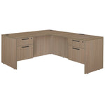 Regency Legacy Professional Series Executive L - Shaped Corner Workstation with Double Pedestal Drawer Unit 66