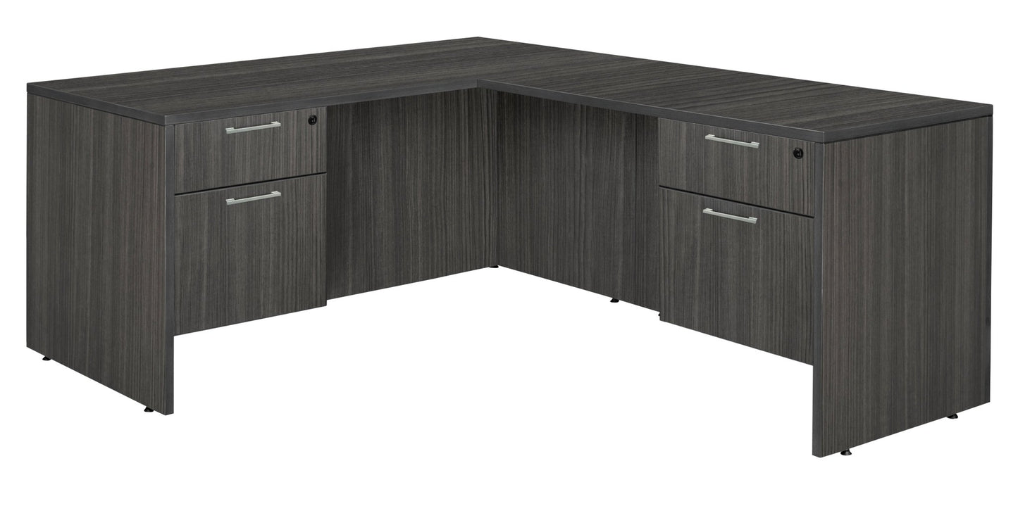 Regency Legacy L Desk with Double Pedestal Drawer Unit Corner Desks Legacy L - Desks and Scratch - Resistant Finish 60"W x 101"D x 29"H (REG - LLD6630) - SchoolOutlet