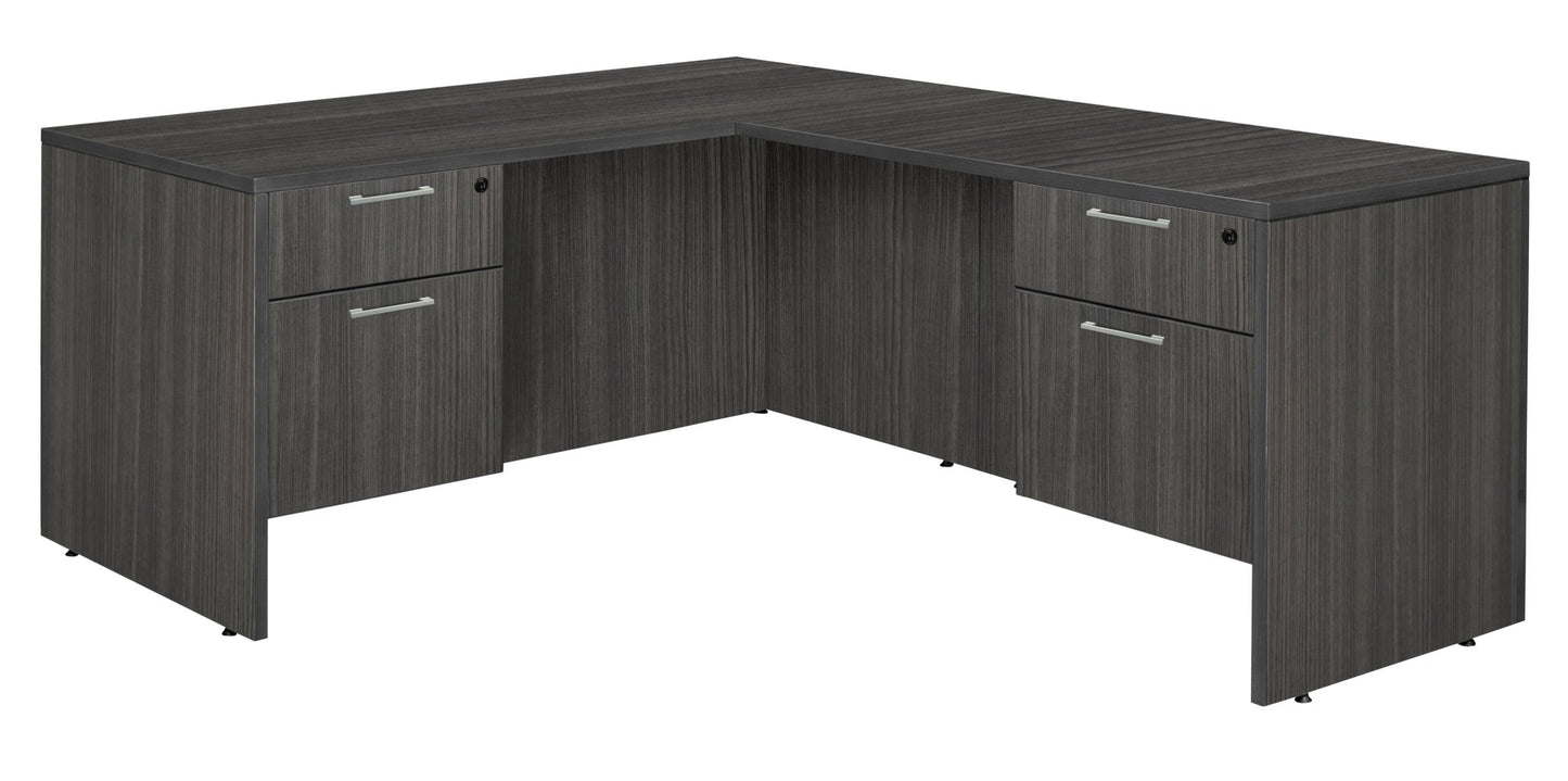 Regency Legacy L Desk with Double Pedestal Drawer Unit Corner Desks Legacy and Professional Laminate Finish 71"W x 82"D x 29"H (REG - LLD713547) - SchoolOutlet