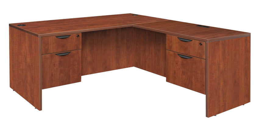 Regency Legacy L Desk with Double Pedestal Drawer Unit Corner Desks Legacy and Professional Laminate Finish 71"W x 82"D x 29"H (REG - LLD713547) - SchoolOutlet