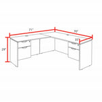 Regency Legacy L Desk with Double Pedestal Drawer Unit Corner Desks and High - Performance Commercial Laminate Surface 71