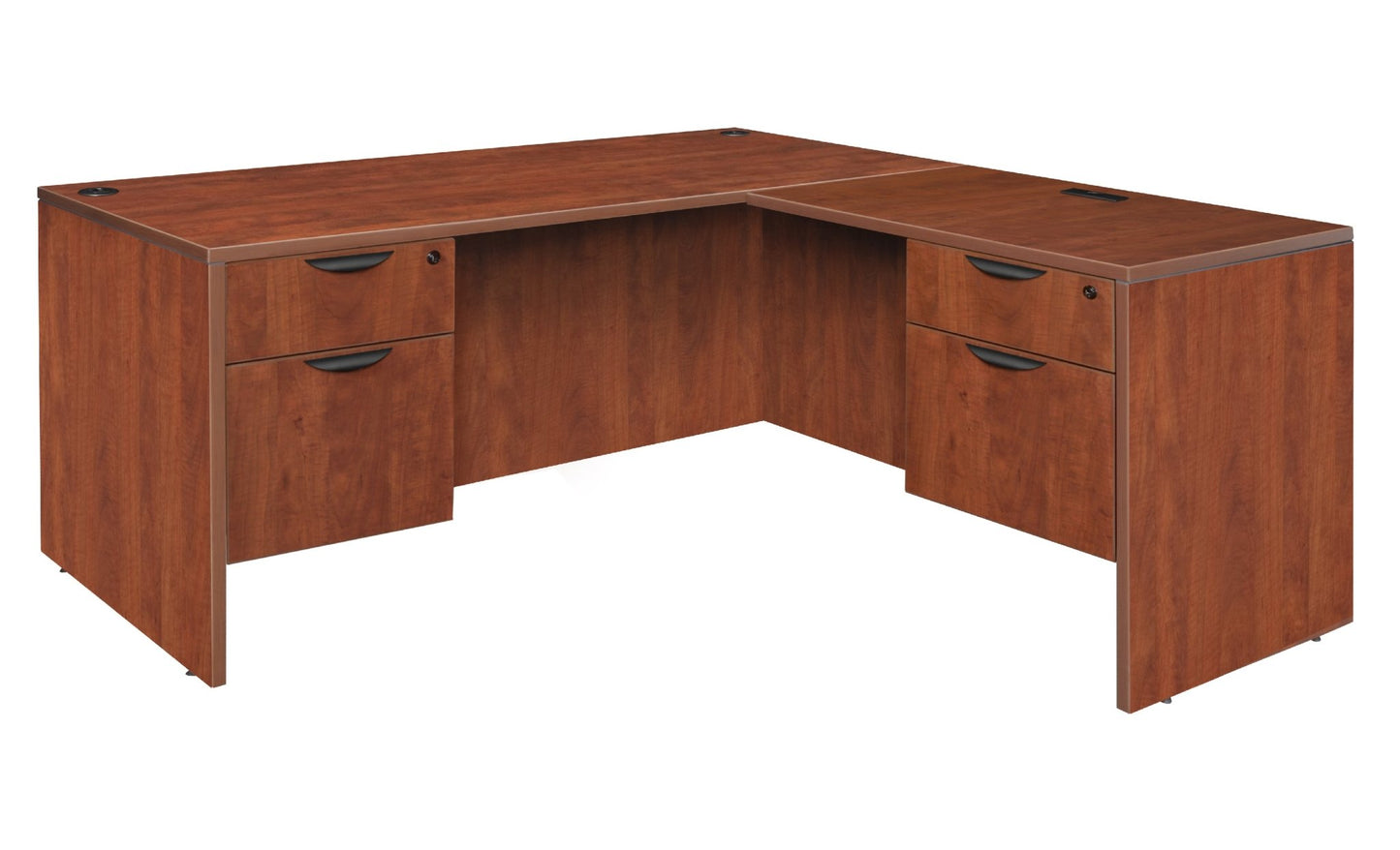 Regency Legacy L Desk with Double Pedestal Drawer Unit Corner Desks and High - Performance Commercial Laminate Surface 71"W x 70"D x 29"H (REG - LLD7135) - SchoolOutlet