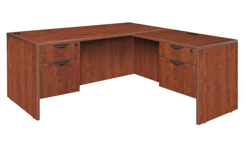 Regency Legacy L Desk with Double Pedestal Drawer Unit Corner Desks and High - Performance Commercial Laminate Surface 71"W x 70"D x 29"H (REG - LLD7135) - SchoolOutlet