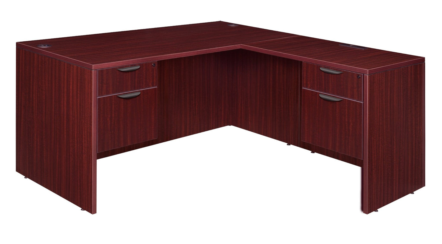 Regency Legacy L Desk with Double Pedestal Drawer Unit Corner Desks and High - Performance Commercial Laminate Surface 71"W x 70"D x 29"H (REG - LLD7135) - SchoolOutlet