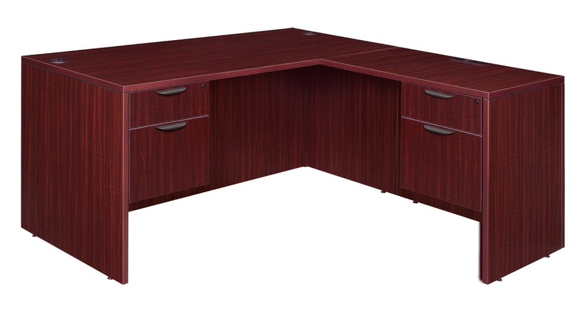 Regency Legacy L Desk with Double Pedestal Drawer Unit Corner Desks and High - Performance Commercial Laminate Surface 71"W x 70"D x 29"H (REG - LLD7135) - SchoolOutlet