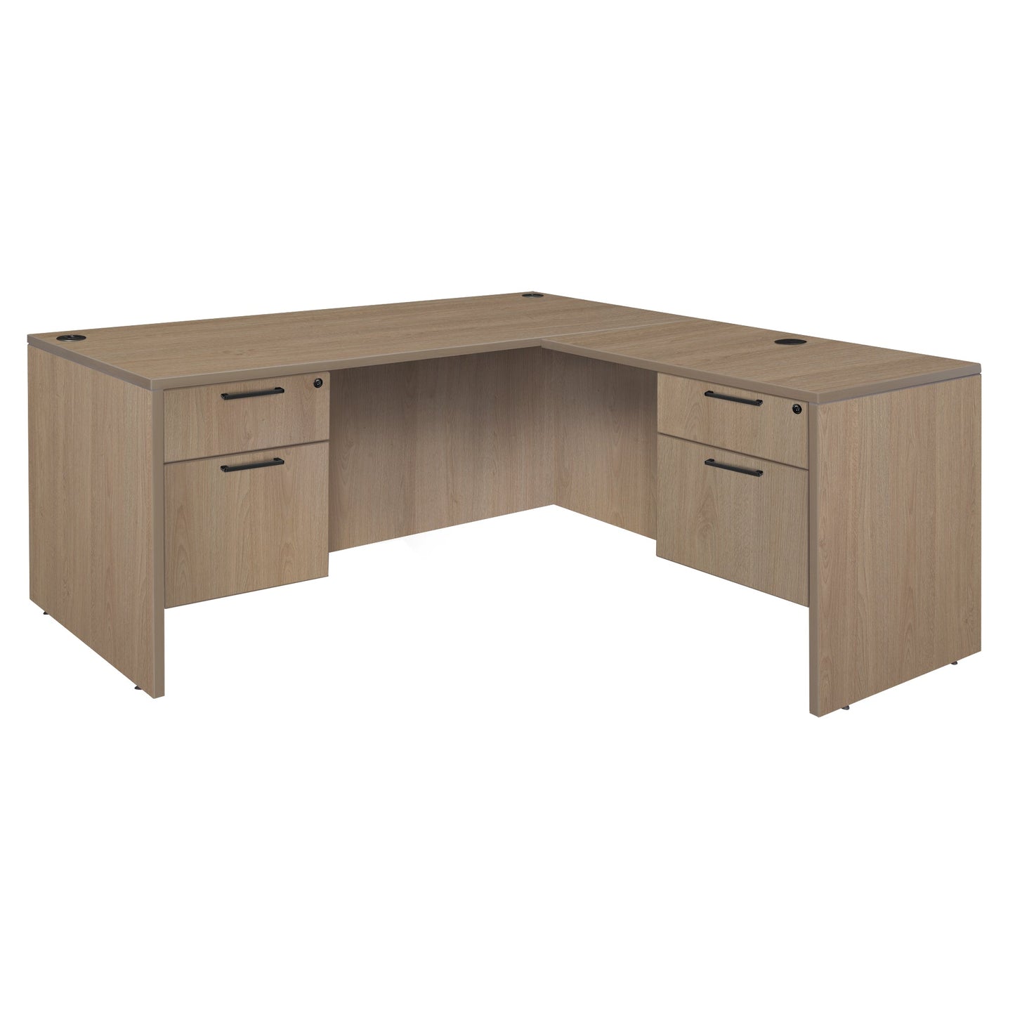 Regency Legacy L Desk with Double Pedestal Drawer Unit Corner Desks and High - Performance Commercial Laminate Surface 71"W x 70"D x 29"H (REG - LLD7135) - SchoolOutlet