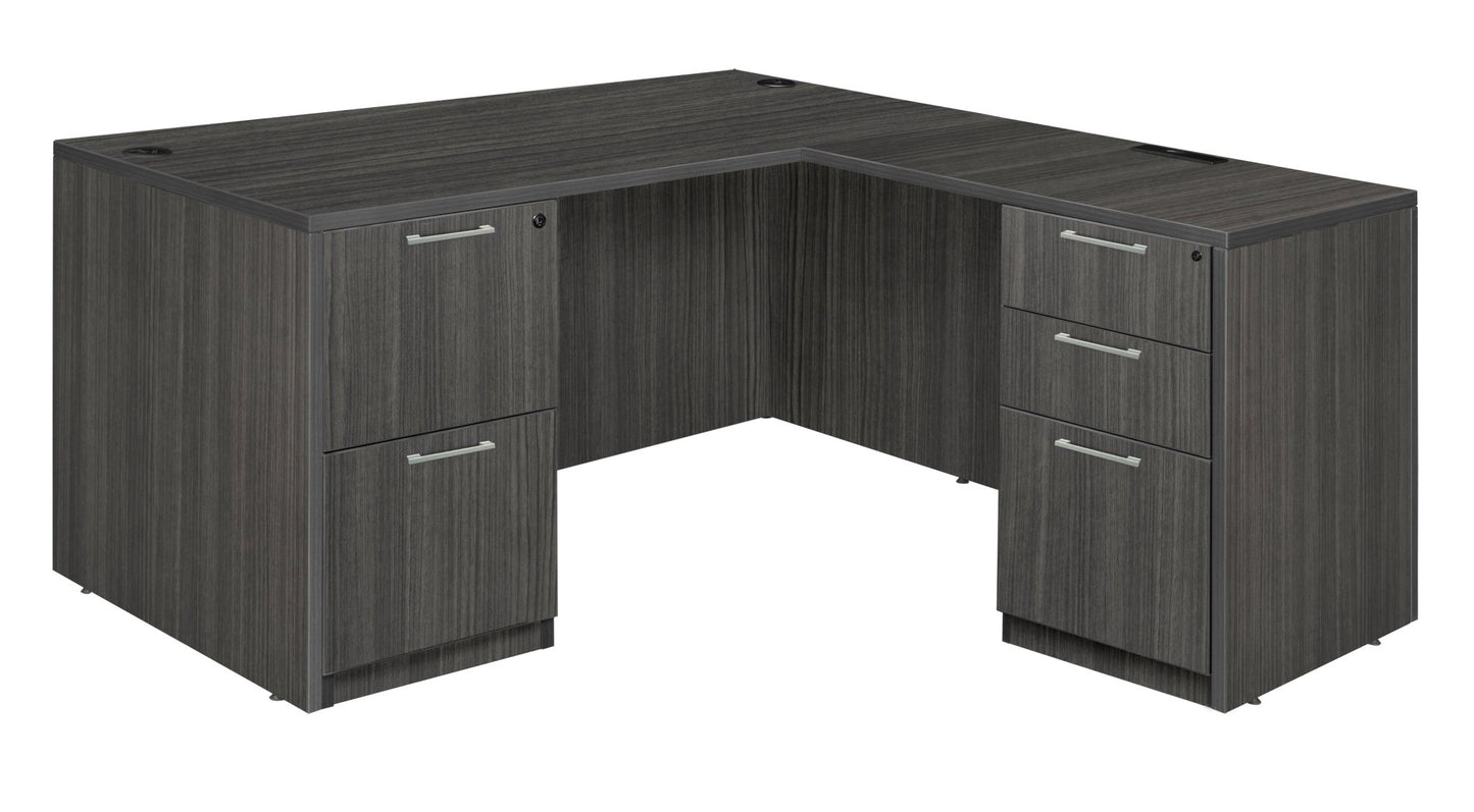Regency Legacy L - Shaped Desk with Double Full Pedestal 71"W x 70"D x 29"H (REG - LLDFP7135) - SchoolOutlet