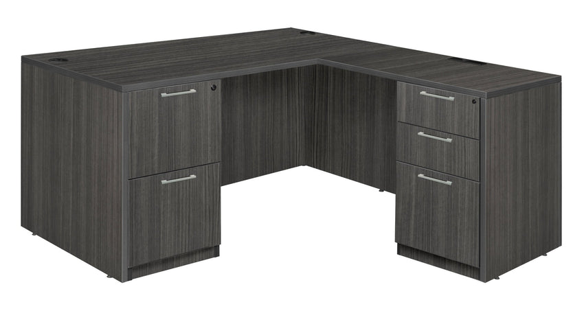 Regency Legacy L - Shaped Desk with Double Full Pedestal 71"W x 70"D x 29"H (REG - LLDFP7135) - SchoolOutlet