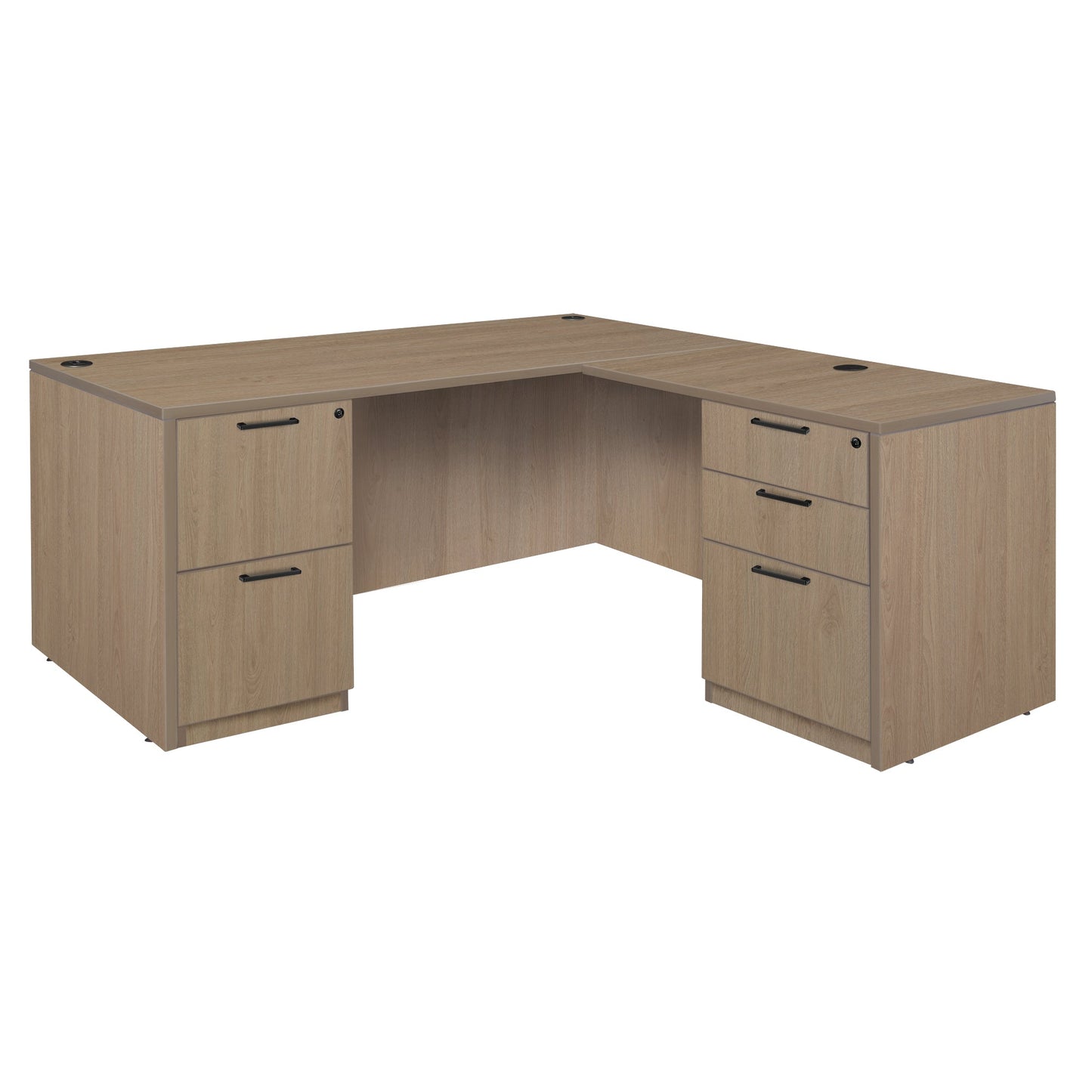 Regency Legacy L - Shaped Desk with Double Full Pedestal 71"W x 70"D x 29"H (REG - LLDFP7135) - SchoolOutlet