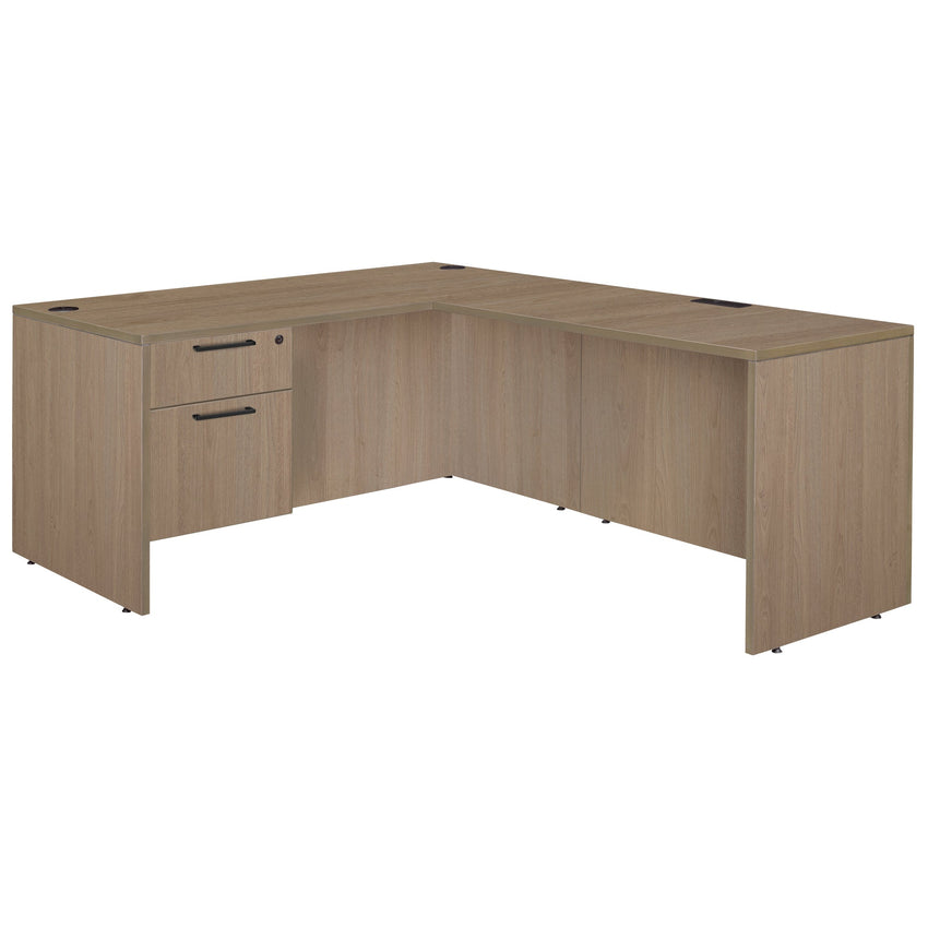 Regency Legacy Executive Corner L - Shaped Desk with Single Pedestal 71"W x 82"D x 29"H (REG - LLDSP713547) - SchoolOutlet
