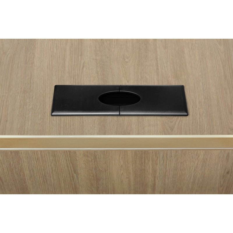 Regency Legacy 66 x 77 in. L Desk with Single Full Pedestal Drawer Unit - Noble Oak - SchoolOutlet