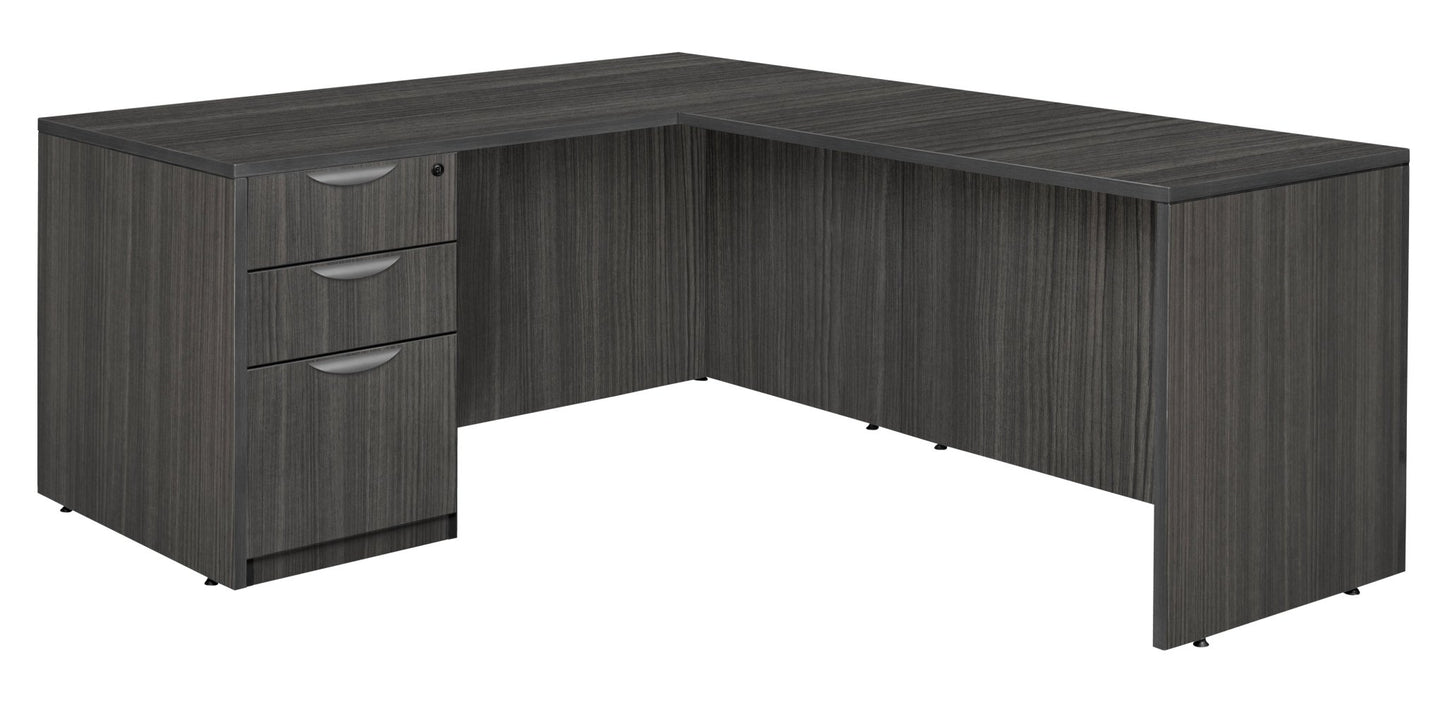 Regency Legacy Executive Architectural Corner L - Shaped Desk with Single Full Pedestal 71"W x 35"D x 29"H (REG - LLDSPF713547) - SchoolOutlet