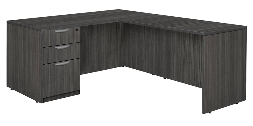 Regency Legacy Executive Architectural Corner L - Shaped Desk with Single Full Pedestal 71"W x 35"D x 29"H (REG - LLDSPF713547) - SchoolOutlet