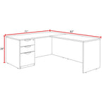 Regency Legacy Executive Architectural Corner L - Shaped Desk with Single Full Pedestal 71
