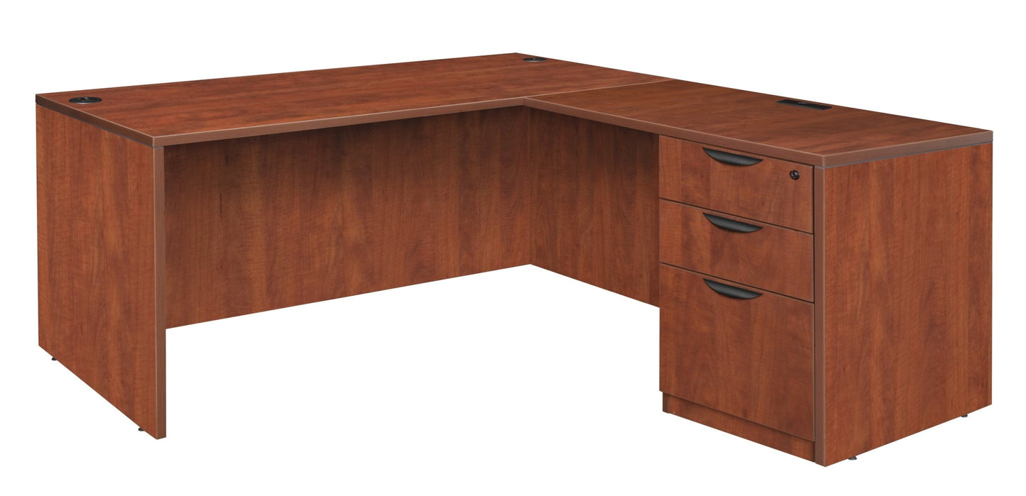 Regency Legacy Executive Architectural Corner L - Shaped Desk with Single Full Pedestal 71"W x 35"D x 29"H (REG - LLDSPF713547) - SchoolOutlet