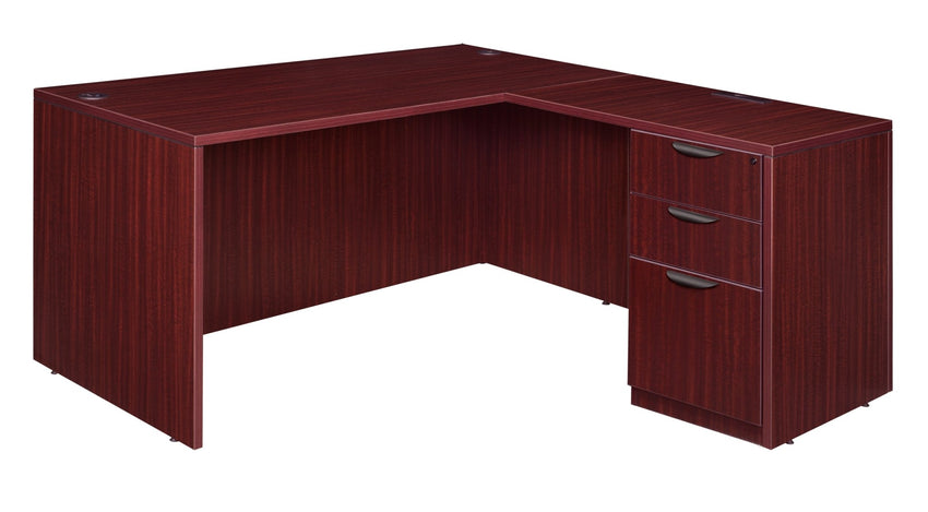 Regency Legacy Executive Architectural Corner L - Shaped Desk with Single Full Pedestal 71"W x 35"D x 29"H (REG - LLDSPF713547) - SchoolOutlet