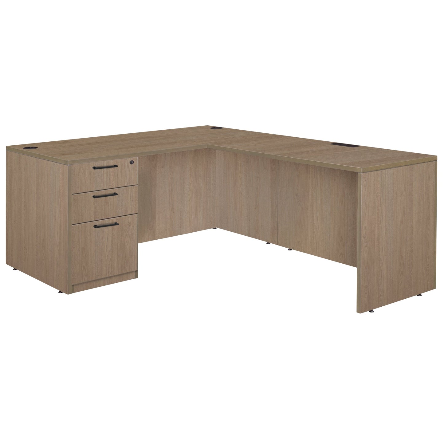 Regency Legacy Executive Architectural Corner L - Shaped Desk with Single Full Pedestal 71"W x 35"D x 29"H (REG - LLDSPF713547) - SchoolOutlet