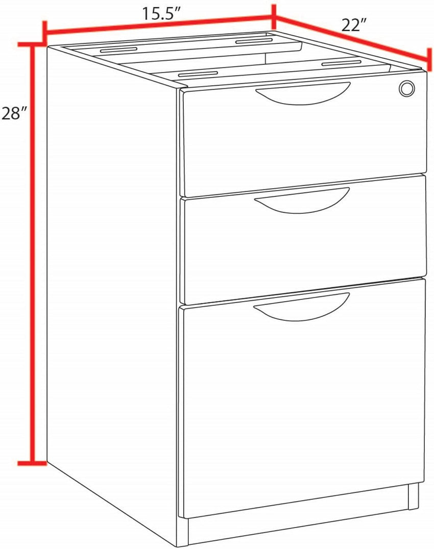 Regency Legacy Executive Under - Desk Storage Pedestal with 2 - File 1 - Box Drawer 15"W x 22"D x 28"H (REG - LPFFB22) - SchoolOutlet
