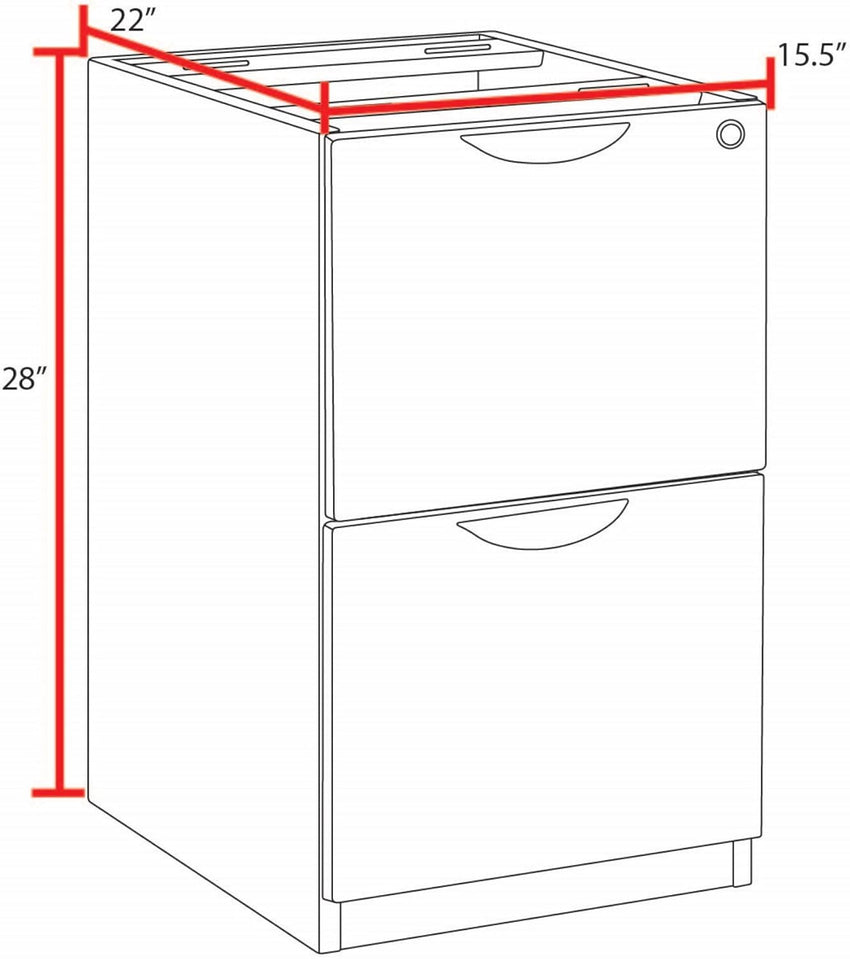Regency Legacy Modular Under - Desk Pedestal with Two File Drawers 15.5"W x 22"D x 28"H (REG - LPFF22) - SchoolOutlet