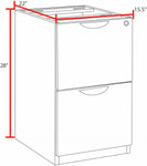 Regency Legacy Modular Under - Desk Pedestal with Two File Drawers 15.5