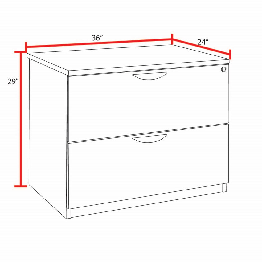 Regency Legacy Traditional Modular 2 - Drawer Lateral File Cabinet 36"W x 24"D x 29"H (REG - LPLF3624) - SchoolOutlet