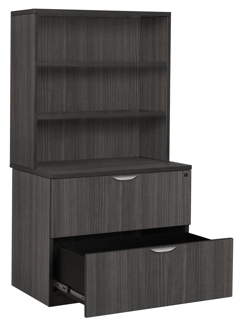 Regency Legacy Multi - Functional Lateral File with Open Hutch 36"W x 24"D x 65"H (REG - LPLFH3665) - SchoolOutlet