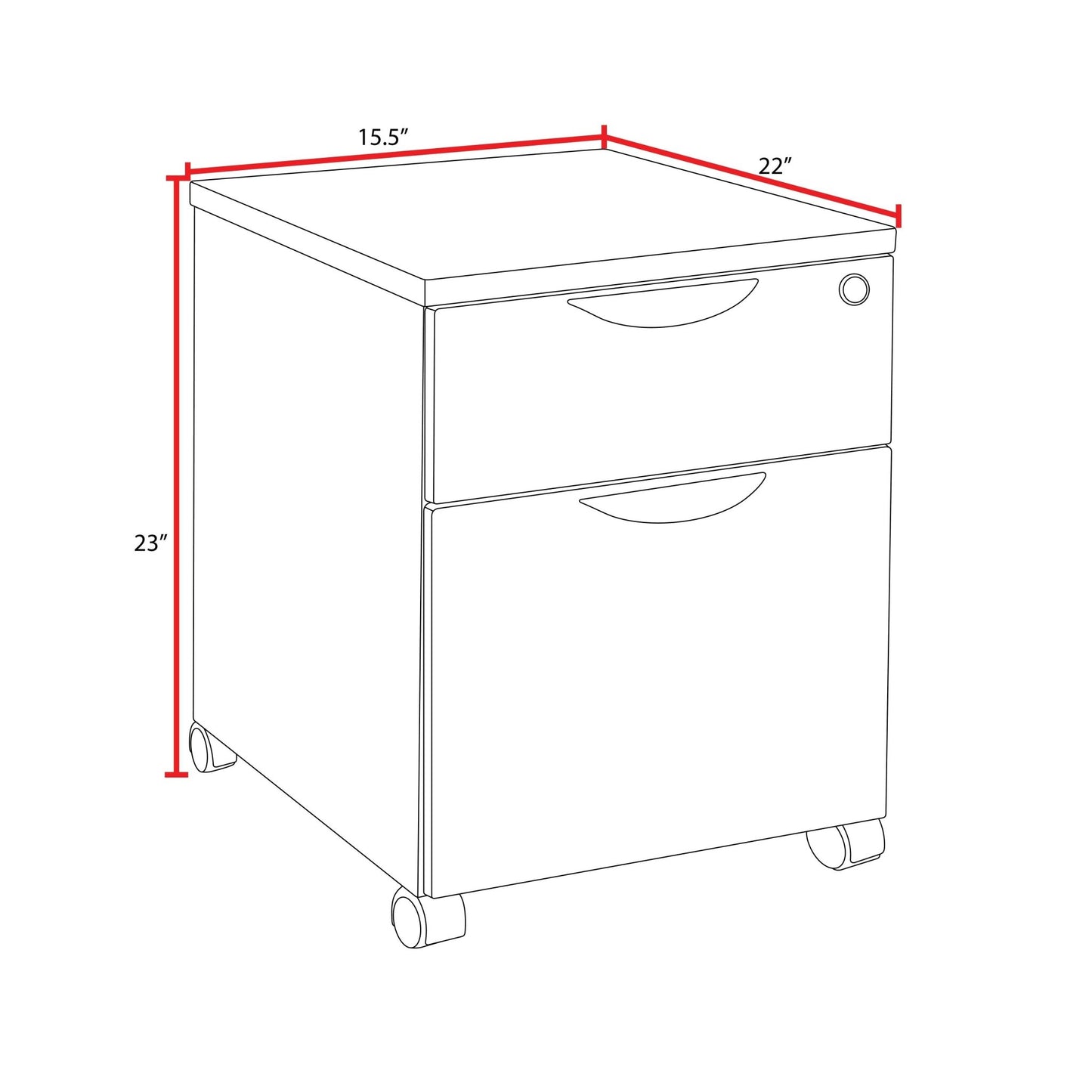 Regency Legacy Executive Rolling Mobile Box/File Pedestal 15.5"W x 22"D x 23"H (REG - LPMBF22) - SchoolOutlet