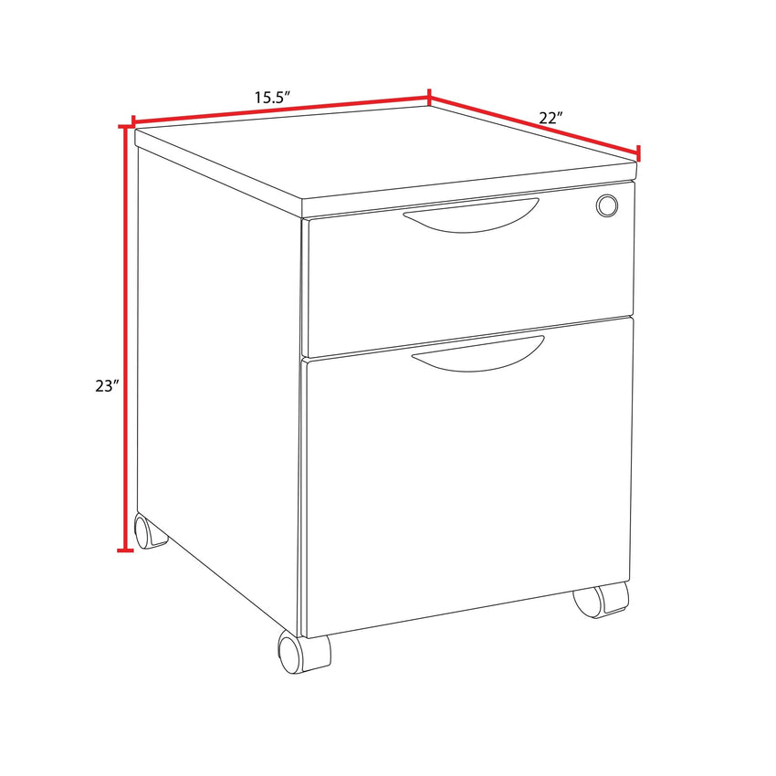 Regency Legacy Executive Rolling Mobile Box/File Pedestal 15.5"W x 22"D x 23"H (REG - LPMBF22) - SchoolOutlet