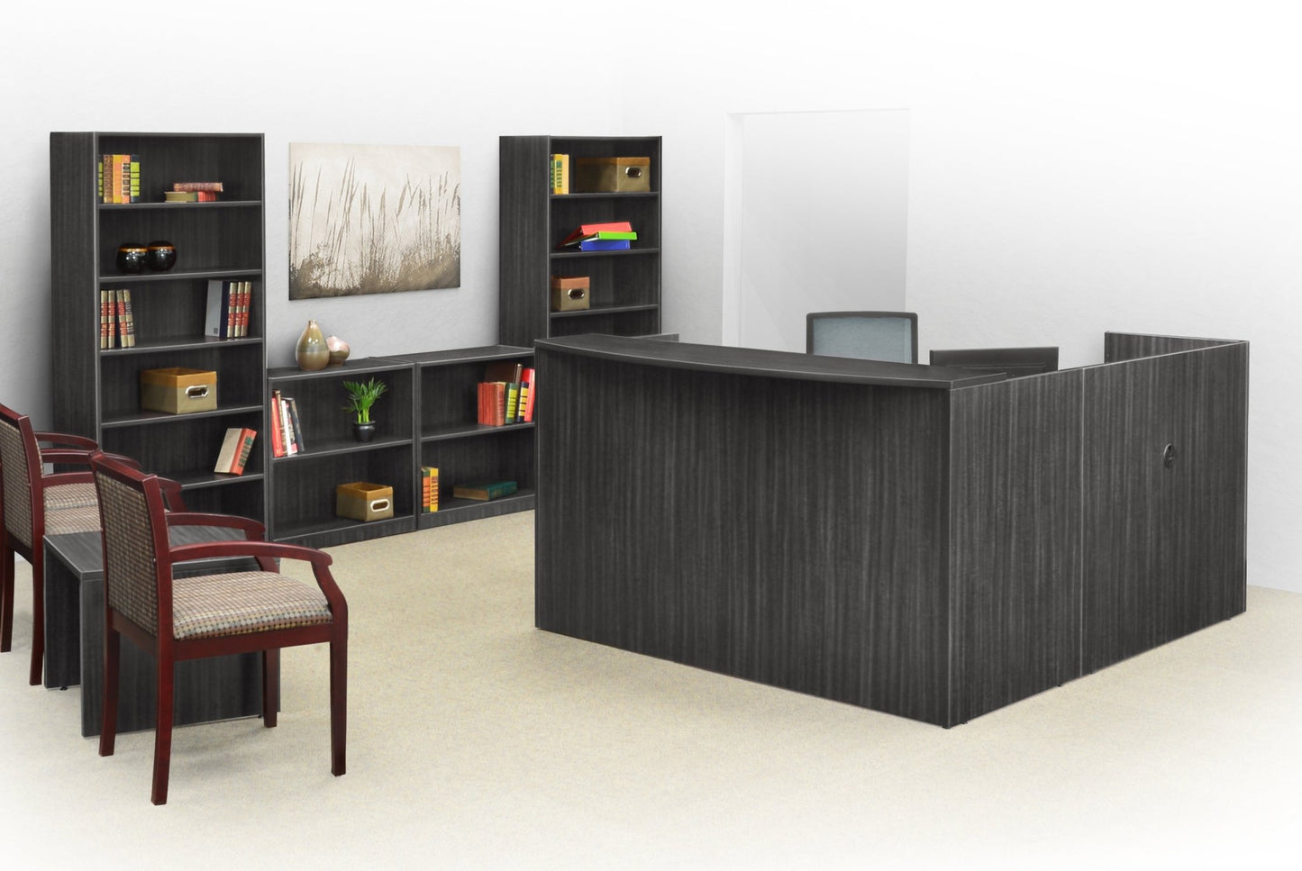 Regency Legacy Executive Single Pedestal Reception Desk 71"W x 82"D x 42"H (REG - LRDRT1BF) - SchoolOutlet