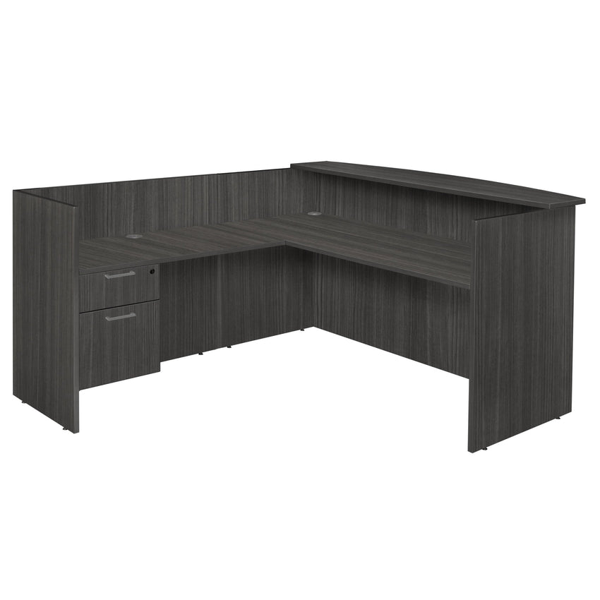 Regency Legacy Executive Single Pedestal Reception Desk 71"W x 82"D x 42"H (REG - LRDRT1BF) - SchoolOutlet