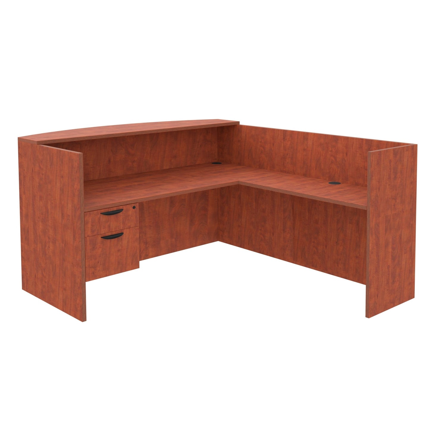 Regency Legacy Executive Single Pedestal Reception Desk 71"W x 82"D x 42"H (REG - LRDRT1BF) - SchoolOutlet