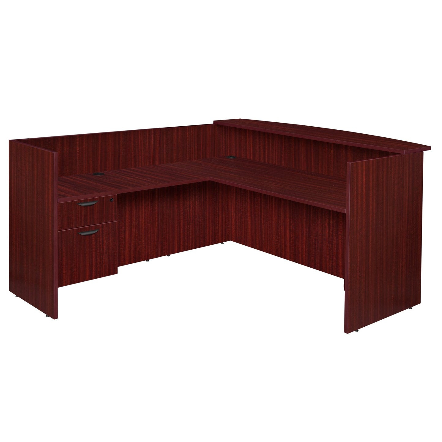 Regency Legacy Executive Single Pedestal Reception Desk 71"W x 82"D x 42"H (REG - LRDRT1BF) - SchoolOutlet