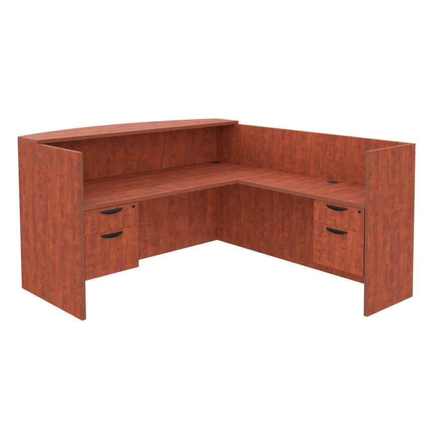 Regency Legacy Executive Double Pedestal Reception Desk 71"W x 82"D x 42"H (REG - LRDRT2BF) - SchoolOutlet