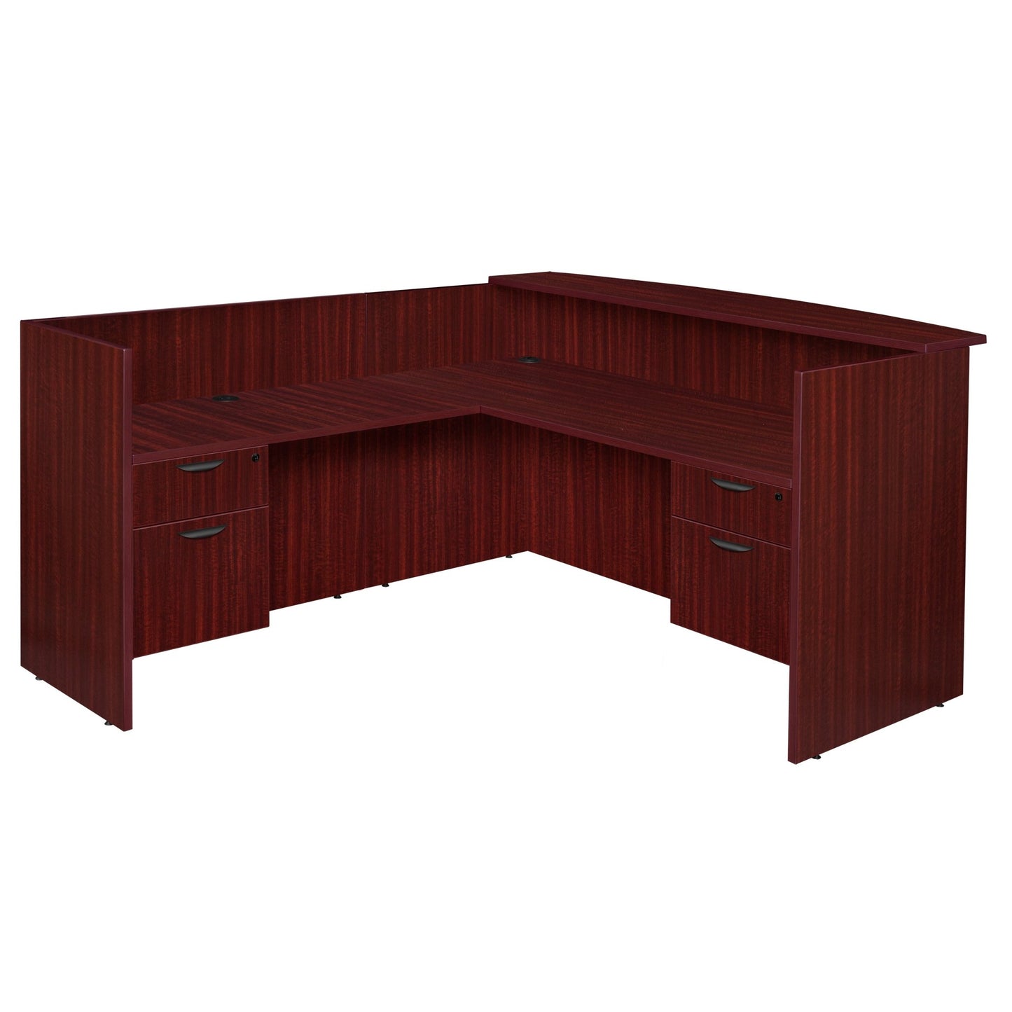 Regency Legacy Executive Double Pedestal Reception Desk 71"W x 82"D x 42"H (REG - LRDRT2BF) - SchoolOutlet