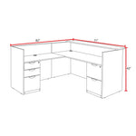 Regency Legacy Executive L - Shaped Reception Desk with Double Full Pedestal 71