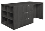 Regency Legacy Executive Stand - Up 2 - Lateral File/2 - Desk Quad with Bookcase End 85