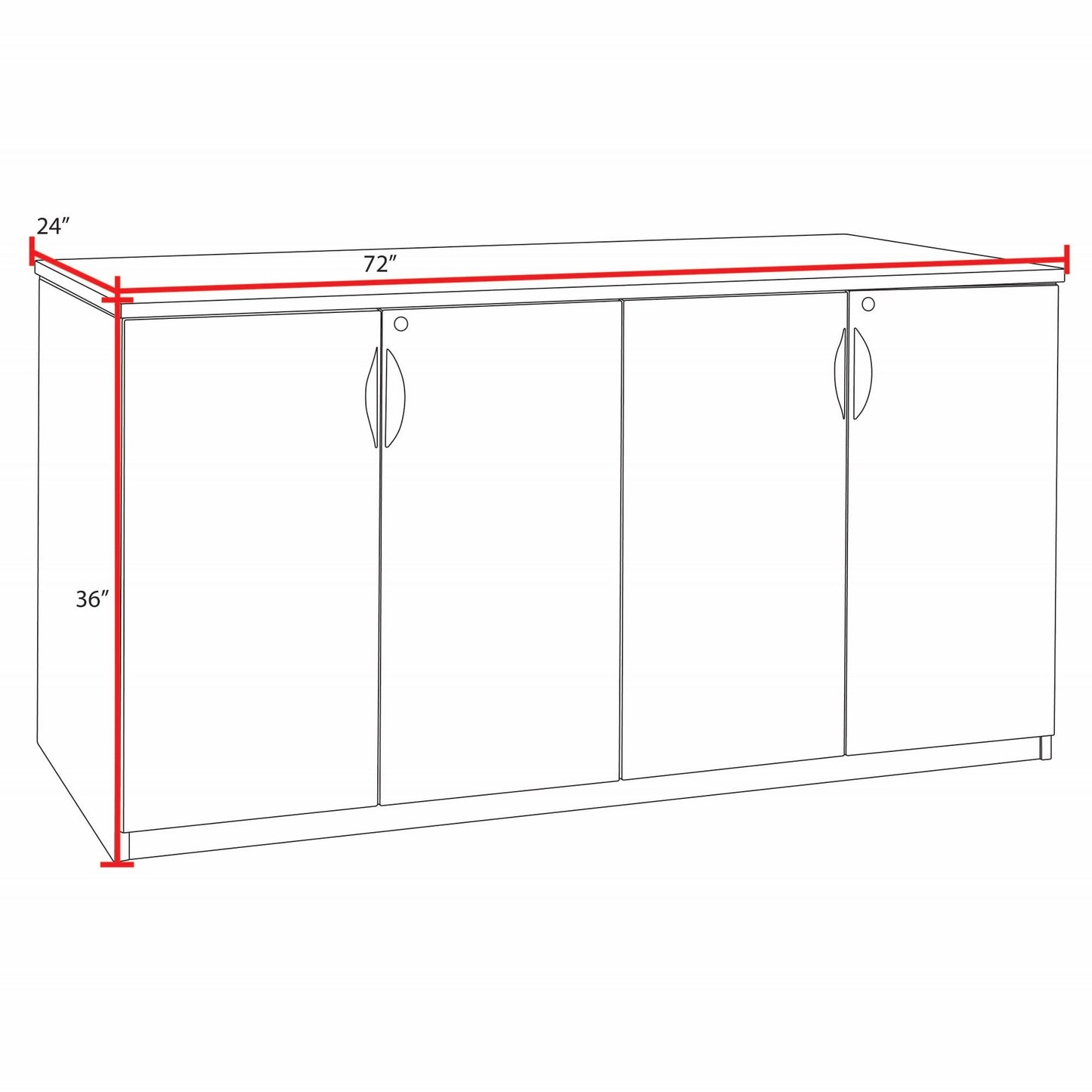 Regency Legacy Executive 72" Office Storage Cabinet Buffet 72"W x 22"D x 36"H (REG - LSC7236) - SchoolOutlet