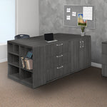 Regency Legacy Executive Stand Up Lateral File 3 Storage Cabinet Quad with Bookcase End 85